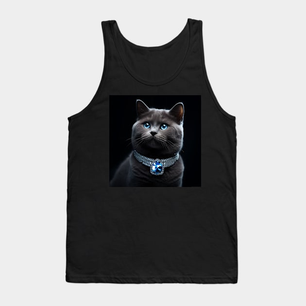 Jewelled British Shorthair Cat Tank Top by Enchanted Reverie